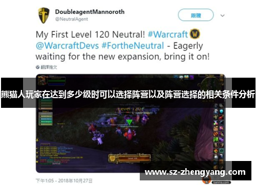 熊猫人玩家在达到多少级时可以选择阵营以及阵营选择的相关条件分析